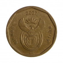 Km#343 50 Cents 2007 MBC África do Sul África Aço com revestimento de bronze 22(mm) 5(gr)