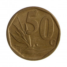 Km#343 50 Cents 2007 MBC África do Sul África Aço com revestimento de bronze 22(mm) 5(gr)