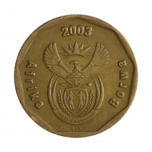 Km#330 50 Cents 2003 MBC África do Sul África Aço com revestimento de bronze 22(mm) 5(gr)
