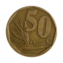 Km#163 50 Cents 1996 MBC África do Sul África Aço com revestimento de bronze 22(mm) 5(gr)