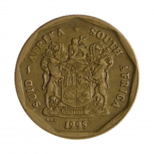 Km#137 50 Cents 1995 MBC+ África do Sul África Aço com revestimento de bronze 22(mm) 5(gr)