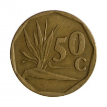Km#137 50 Cents 1993 MBC África do Sul África Aço com revestimento de bronze 22(mm) 5(gr)