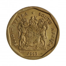 Km#137 50 Cents 1993 MBC+ África do Sul África Aço com revestimento de bronze 22(mm) 5(gr)