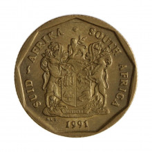 Km#137 50 Cents 1991 MBC+ África do Sul África Aço com revestimento de bronze 22(mm) 5(gr)