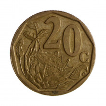 Km#442 20 Cents 2008 MBC África do Sul África Aço com revestimento de bronze 19(mm) 3.5(gr)