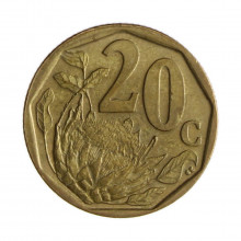 Km#442 20 Cents 2008 MBC+ África do Sul África Aço com revestimento de bronze 19(mm) 3.5(gr)