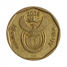 Km#442 20 Cents 2008 MBC+ África do Sul África Aço com revestimento de bronze 19(mm) 3.5(gr)