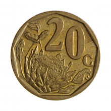 Km#442 20 Cents 2008 MBC+ África do Sul África Aço com revestimento de bronze 19(mm) 3.5(gr)