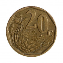 Km#293 20 Cents 2005 MBC+ África do Sul África Aço com revestimento de bronze 19(mm) 3.5(gr)