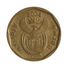 Km#326 10 Cents 2004 MBC África do Sul África Aço com revestimento de bronze 16(mm) 2(gr)