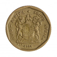 Km#135 10 Cents 1994 MBC África do Sul África Aço com revestimento de bronze 16(mm) 2(gr)