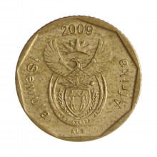 Km#465 10 Cents 2009 MBC África do Sul África Aço com revestimento de bronze 16(mm) 2(gr)