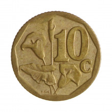 Km#465 10 Cents 2009 MBC África do Sul África Aço com revestimento de bronze 16(mm) 2(gr)