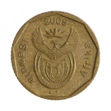 Km#465 10 Cents 2009 MBC África do Sul África Aço com revestimento de bronze 16(mm) 2(gr)