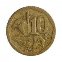 Km#441 10 Cents 2008 MBC África do Sul África Aço com revestimento de bronze 16(mm) 2(gr)