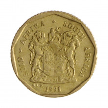 Km#135 10 Cents 1991 MBC África do Sul África Aço com revestimento de bronze 16(mm) 2(gr)