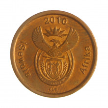 Km#325 5 Cents 2010 MBC África do Sul África Aço com revestimento de cobre 21(mm) 4.5(gr)