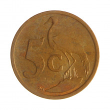 Km#325 5 Cents 2010 MBC África do Sul África Aço com revestimento de cobre 21(mm) 4.5(gr)
