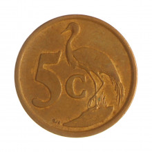 Km#325 5 Cents 2007 MBC África do Sul África Aço com revestimento de cobre 21(mm) 4.5(gr)
