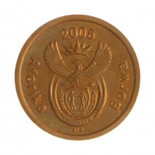 Km#325 5 Cents 2005 MBC África do Sul África Aço com revestimento de cobre 21(mm) 4.5(gr)