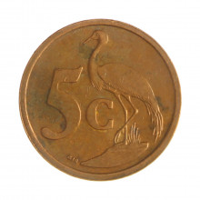 Km#325 5 Cents 2005 MBC África do Sul África Aço com revestimento de cobre 21(mm) 4.5(gr)