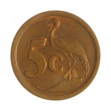 Km#134 5 Cents 1993 MBC África do Sul África Aço com revestimento de cobre 21(mm) 4.5(gr)
