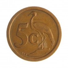 Km#134 5 Cents 1992 MBC África do Sul África Aço com revestimento de cobre 21(mm) 4.5(gr)