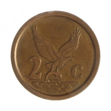 Km#133 2 Cents 1991 MBC África do Sul África Aço com revestimento de cobre 18(mm) 3(gr)