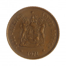 Km#82 1 Cent 1971 MBC África do Sul África Bronze 19.05(mm) 3(gr)