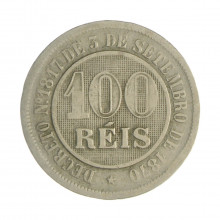 V-028 100 Réis 1886 MBC C/ Marca de Verniz