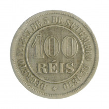 V-031a 100 Réis 1889 MBC C/Marca de Verniz