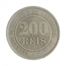 V-035 200 Réis 1889 MBC C/Marca de Verniz