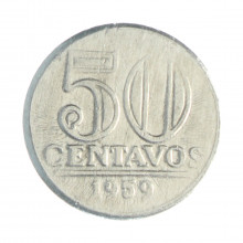 V-271 50 Centavos 1959 SOB Batida Fraca "Zero"