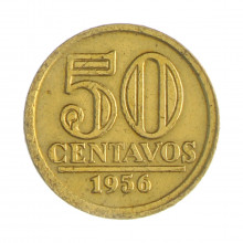 V-254 50 Centavos 1956 MBC+ Batida Fraca 