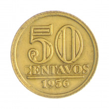 V-254 50 Centavos 1956 MBC+ Batida Fraca 