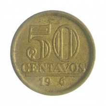 V-254 50 Centavos 1956 MBC+ Batida Fraca "Data"