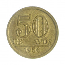 V-254 50 Centavos 1956 MBC+ Batida Fraca "Centavos"