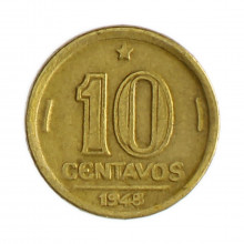 V-198 10 Centavos 1948 MBC Batida Dupla 