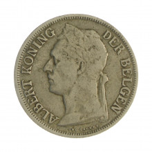 Km#21 1 Franc 1924 MBC Congo Belga África Cupro-Níquel 28.9(mm) 10(gr)