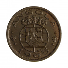 Km#76 1 Escudo 1965 SOB Angola África Bronze 26(mm) 8(gr)