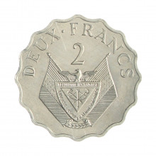 Km#10 2 Francs 1970 SOB/FC Ruanda África FAO  Alumínio 23.5(mm) 1.51(gr)