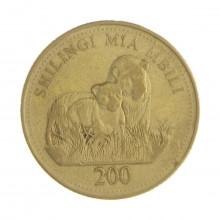 Km#34 200 Shillings 2008 MBC Tanzânia África Cupro - Níquel Zinco 26.9(mm) 8(gr)