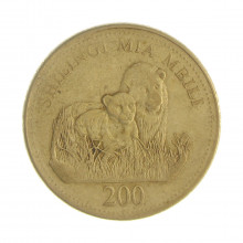 Km#34 200 Shillings 1998 MBC Tanzânia África Cupro - Níquel Zinco 26.9(mm) 8(gr)