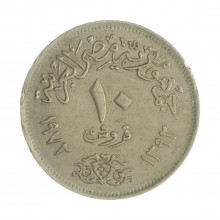 Km#430 10 Qirsh 1972 - (1392) MBC Egito África Cupro-Níquel 27(mm) 6(gr)