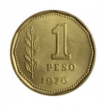 Km#69 1 Peso 1976 FC Argentina América Bronze Alumínio 22(mm) 5(gr)