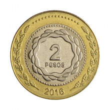 Km#165 2 Pesos 2016 FC Argentina América Bimetálico 24.5(mm) 7.2(gr)