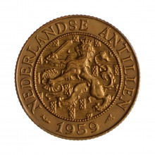 Km#5 2.5 Cents 1959 MBC/SOB Antilhas Holandesas América Bronze 23.5(mm) 4(gr)