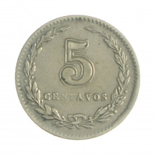 Km#34 5 Centavos 1938 MBC Argentina América Cupro-Níquel 17(mm) 2(gr)