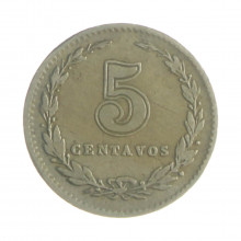 Km#34 5 Centavos 1929 MBC Argentina América Cupro-Níquel 17(mm) 2(gr)