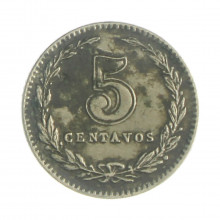 Km#34 5 Centavos 1921 MBC Argentina América Cupro-Níquel 17(mm) 2(gr)